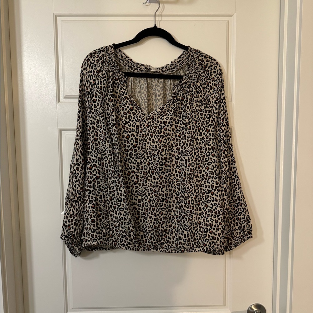 LOFT Leopard Print Women's Top XL